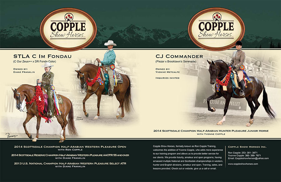 Copple Show Horses Ad for Scottsdale Arabian Horse Show